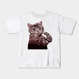 the cat emas Kids T-Shirt